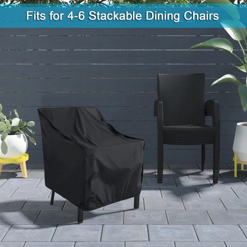 Stackable Patio Chair Cover Waterproof Outdoor Stacking High Back Chair Cover... - Picture 5 of 7