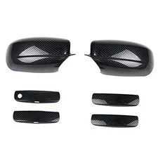 sportuli Side Mirror Caps + Door Handle Covers Replace for 2011 Carbon Fiber
