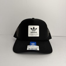 ADIDAS Originals Unisex Trucker Snapback Hat Black Mesh Cap Adjustable NEW