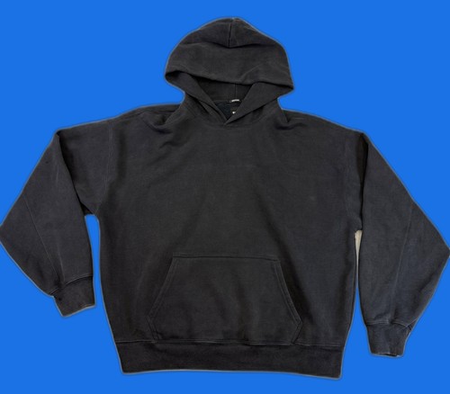 RSQ Pullover Hoodie Large Black Fleece Unisex Regular Fit Long Sleeve Kangaroo
