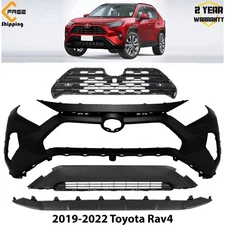 Front Bumper Cover Primed & Grille Assembly Kit For 2019-2022 Toyota Rav4