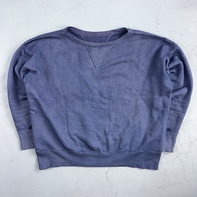 VTG Double V Sweatshirt 40s 50s 1940s Faded Blue Crewneck Boxy