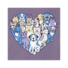 Small NWT Women's Life is Good Heart Of  Dogs Purple SS Crusher Vee