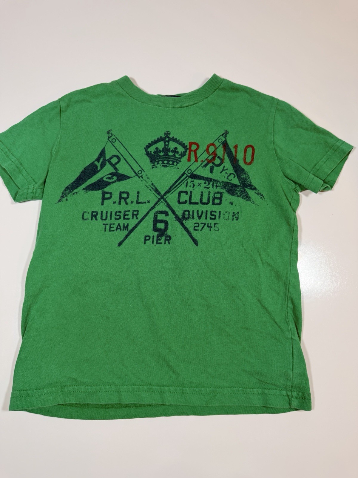 Vintage Polo Ralph Lauren Shirt 4T Toddler Boys Crewneck Pier 6 PRL Yacht Club