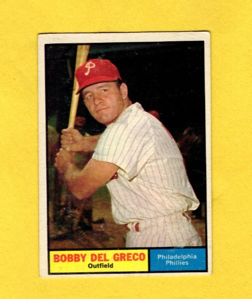 1961 Topps Bobby Del Greco #154 Philadelphia Phillies EXCELLENT FREE SHIPPING