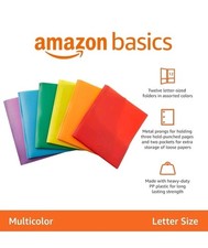 Heavy Duty Plastic 2 Pocket Folder Letter Size 12 Pack Open Box Unused