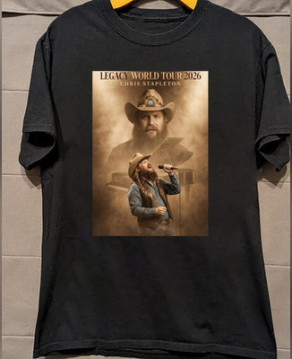 NEW! Chris Stapleton World Tour 2026 Black Cotton Shirt S-5XL BS814