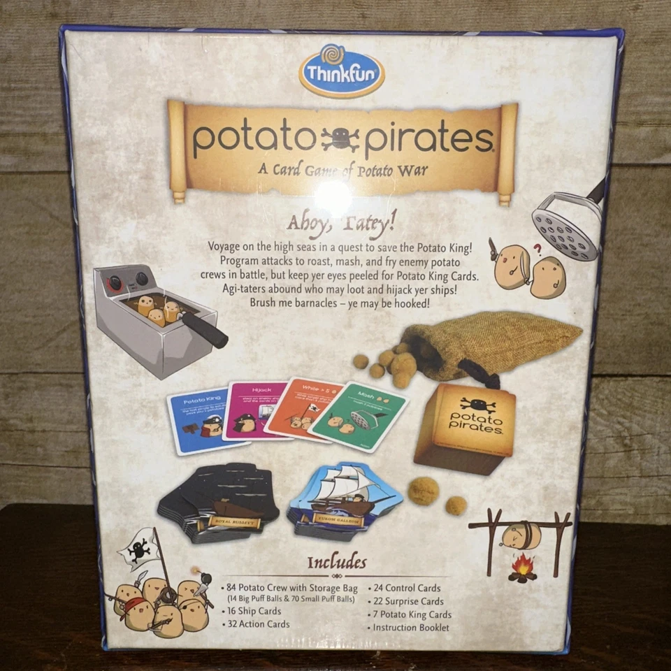 New Potato Pirates A Card Game of Potato War Thinkfun Age 7+ Sealed - Image 3 of 4