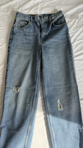 BDG Urban Outfitters Women's High-Rise Baggy Blue Distressed Cotton Jeans