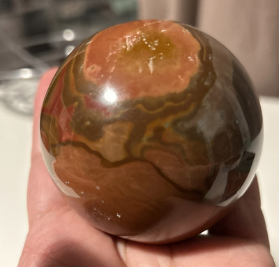 Polychrome Jaspis Kristall Kugel 526g 7cm Geschenk, Heilung, Spirituell, Steine, Natur