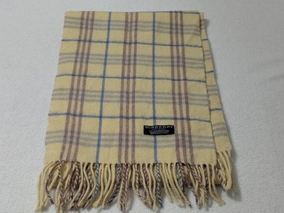  Burberry London Scarf Nova Check Lambswool England 64x10 Muted
