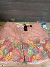 Margaritaville Men’s Swim Trunks Beach Shorts Hibiscus Print Size XL New