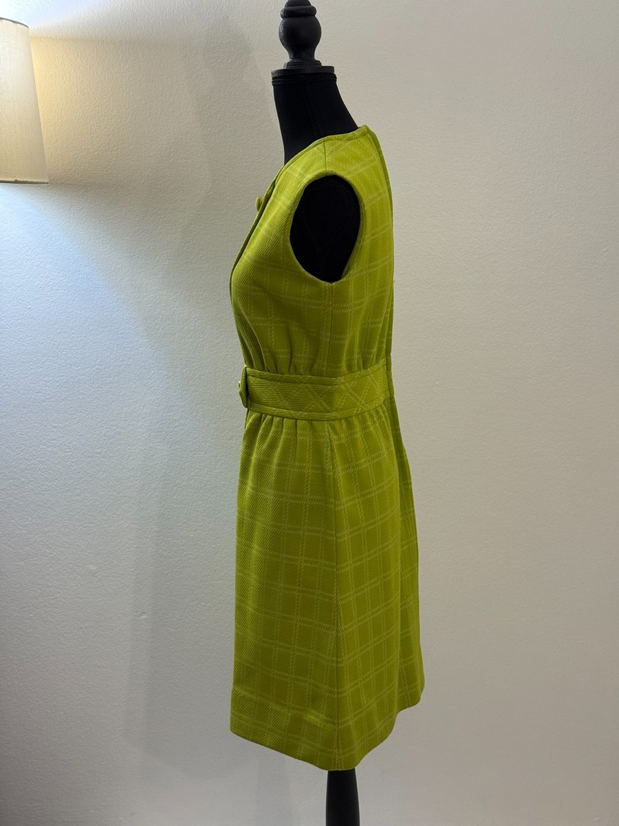 Vintage 1960s  Peck & Peck Fifth Ave NY Green Plaid A-Line Dress  MCM Classic View 4