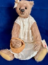 Darling 15" Sharon Barron Mohair Bear "Maggie" MUSICAL! Fully Jointed, Dressed