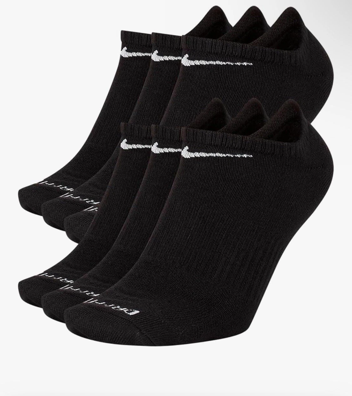 Nike Men's Socks Everyday Black Athletic Training Dri-Fit No-Show 6 Pairs Large
Opens in a new windo