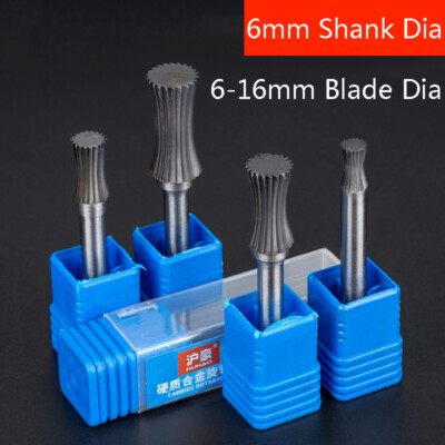 U/ Concave Arc Tungsten Steel Solid Carbide Burrs Rotary Milling Cutter Tool 6mm