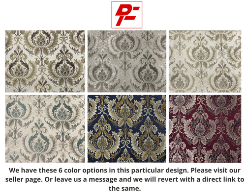 Premium Damask Jacquard Fabric, 54" Wide, Upholstery Curtain Crafts, by the Yard - Picture 5 of 8