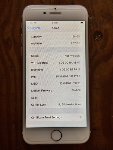 Apple iPhone 7 - 128GB - Rose Gold (Unlocked) A1778 (GSM) - Picture 5 of 6
