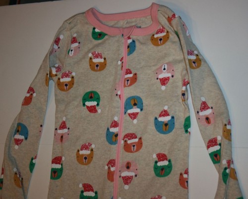 NEW Gymboree Girls 1 Piece Holiday Pajamas Gymmies PJs 3 7 year Animal Faces  - Picture 3 of 4