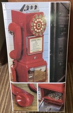Crosley CR56 Retro Red Pay Phone Telephone With Key Replica Rotary Phone In Box