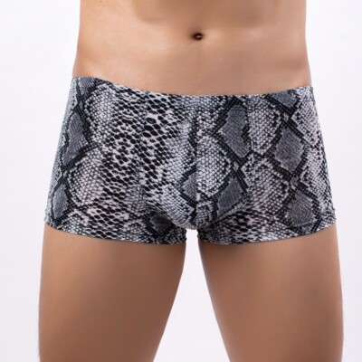 Neue Herren Boxershorts Mit Leopardenmuster Und Schlangendruck, Niedrige Taille