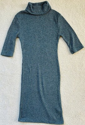 TOP SHOP Emerald Green Cream marled knit turtleneck Sweater Dress Sz 2 |  eBay