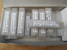 3/8 x 3/8" x 3/4 x 2-1/2 Tin Coated HSS 4 Flute Single End Mill , LOT OF 4