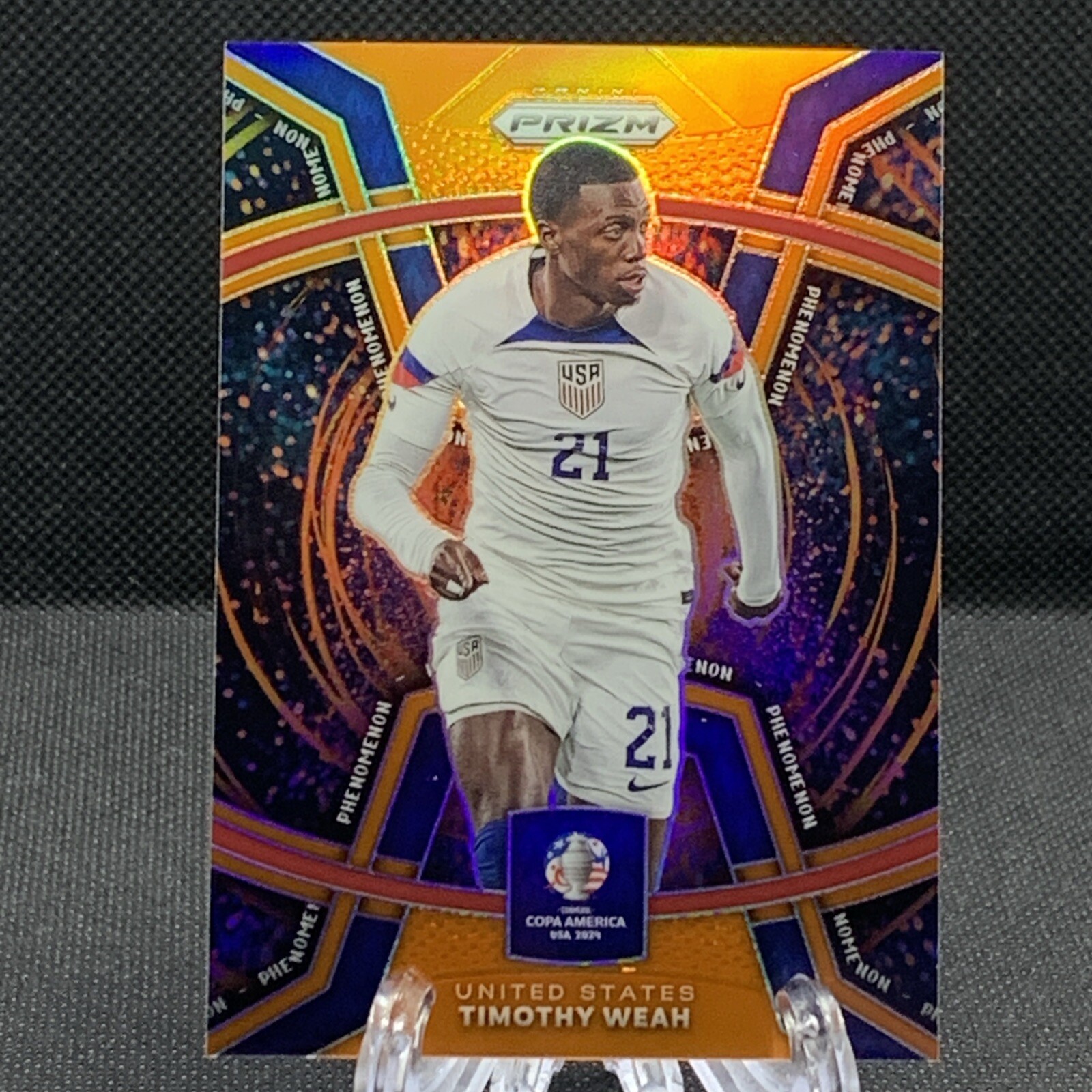 2024 PRIZM CONMEBOL COPA AMERICA TIMOTHY WEAH PHENOMENON Orange /25 USMNT