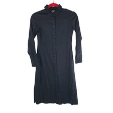 Everlane The Luxe Cotton Shirtdress Long Sleeve Collar Black Size XS