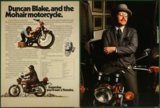 Yamaha RD350 Duncan Blake Mohair Motorcycle Vintage Print Ad 1973