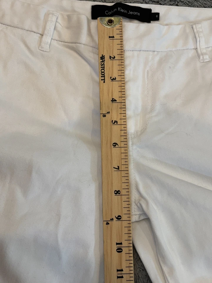 Calvin Klein Jeans Capri Pants Womens 6 White Casual Cropped Summer Beach - Image 4 of 4