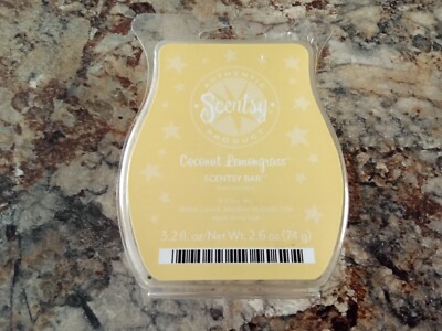Scentsy Coconut Lemongrass Wax Bar Melt 2.6 oz