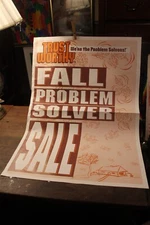 Vintage 1980's Trust Worthy Hardware Fall Problem Solver Promo Ad 17"x24" Poster