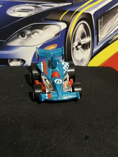 Hot Wheels Mini Indy Race Car #6 Blue NM Condition - Picture 2 of 8