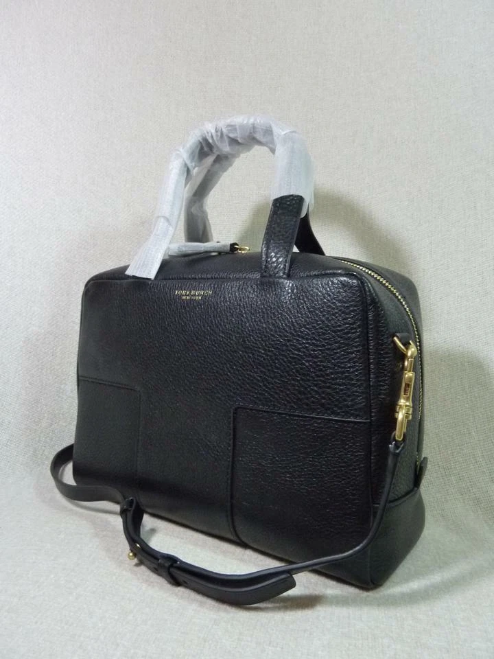Tory burch block t pebbled zip satchel sale
