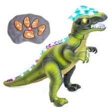 Kidplokio RC Remote Control Dinosaur T Rex Toys for Boys, LED Lights Sounds,