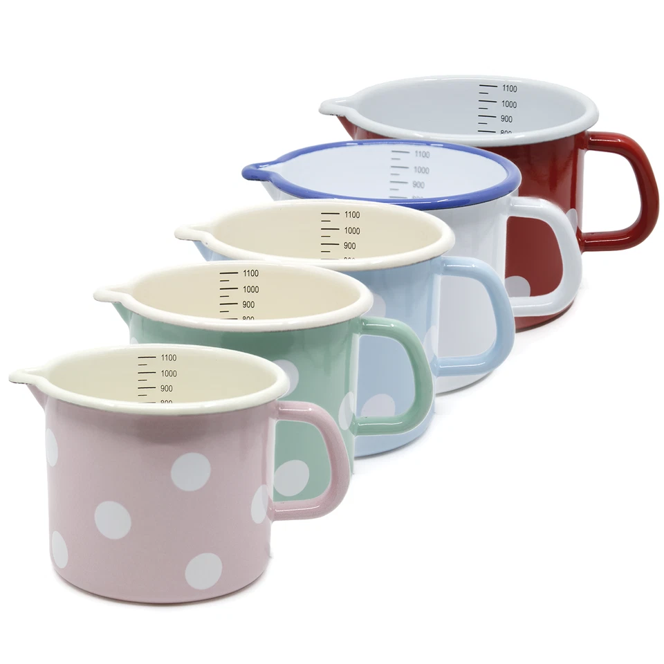 Milchtopf Emaille Topf Kochtopf Induktion Messbecher Email 1A NEU landshop24 - Bild 2 von 4