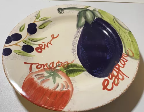 Set Of 2 GIBSON DESIGNS "Healthy Picking" 11.25" Dinner Plates. Discontinued.