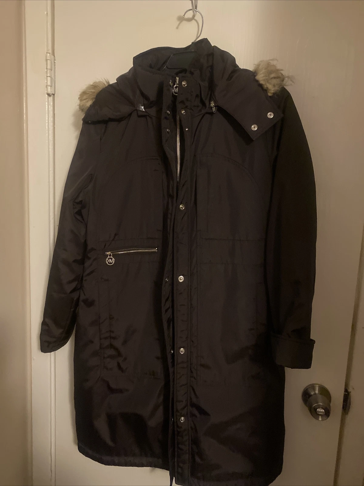 Cappotto Michael Kors marrone con cappuccio taglia M M