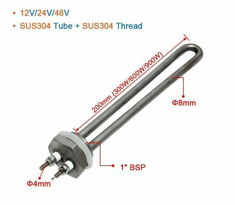 Low Voltage Immersion Stainless Steel Heating Element for Solar Water Heater  | eBay
