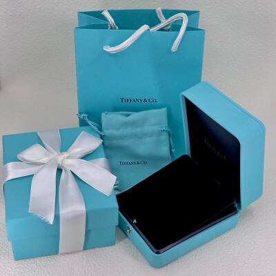 Authentic Tiffany&Co Blue Leather Box Sets for Necklace & Bracelet