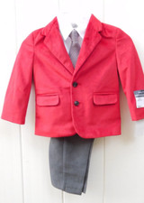 NWT Nautica Infant 4 Piece Suit 24M Jacket Pants Shirt Tie