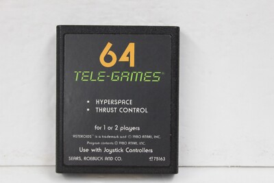64 Tele-Games Asteroids Sears Atari 2600 1980 Cart Only