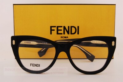 Brand New FENDI Eyeglass Frames FE 50086I 001 Black For