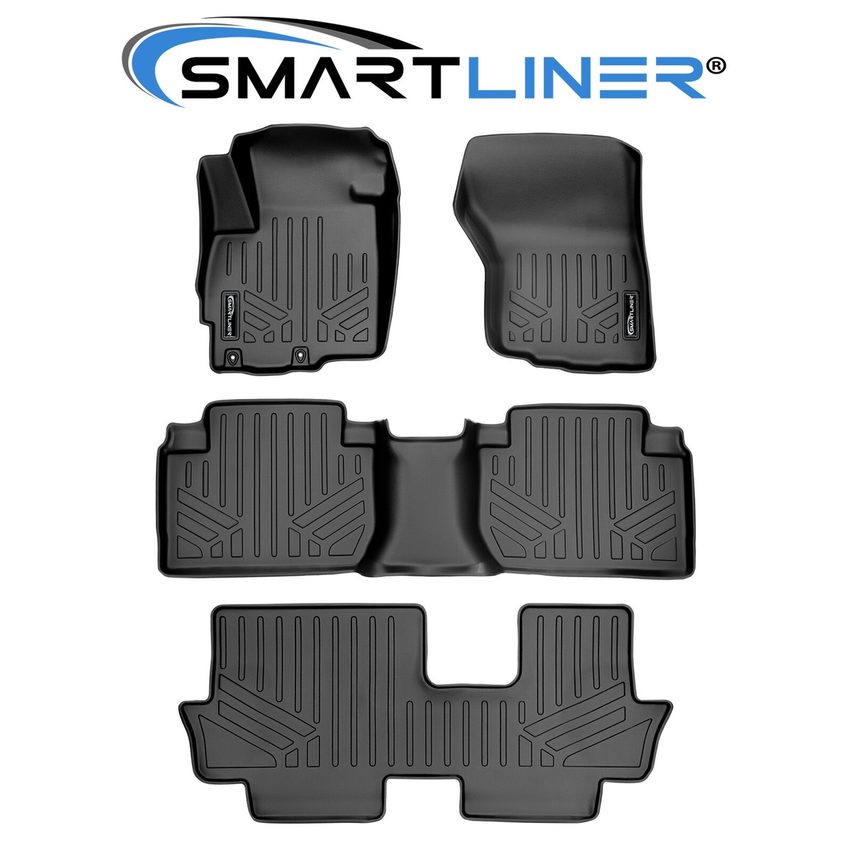 SMARTLINER Custom Fit Floor Mats For 2011-2019 Mitsubishi Outlander - 2 Row Set, Black, All-Weather Protection (Not For Outlander Sport) - View #6