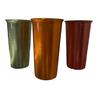 Vintage MCM Heller Hostess Ware Colorama Aluminium Tumblers - Set of 3 - 8  oz | eBay