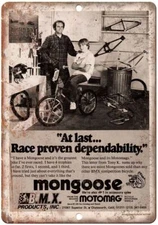 Mongoose BMX Motomag Bicycle Vintage Ad Reproduction Metal Sign B460