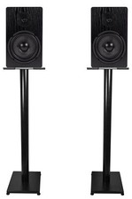 Pair Rockville RockShelf 64B Black 6.5" Home Bookshelf Speakers w/37" Stands