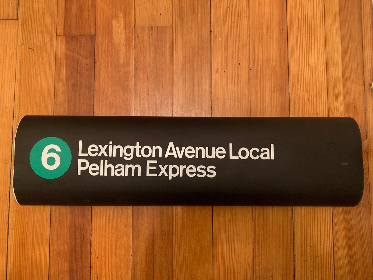 NY NYC SUBWAY ROLL SIGN #6 PELHAM EXPRESS BROOKLYN BRIDGE