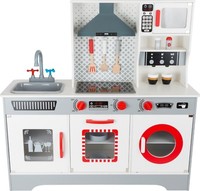 KinderküChe KüChe Mit ZubehöR Ca. 90 X 30 X 90 Cm ArbeitshöHe Ca. 50 Cm Holz